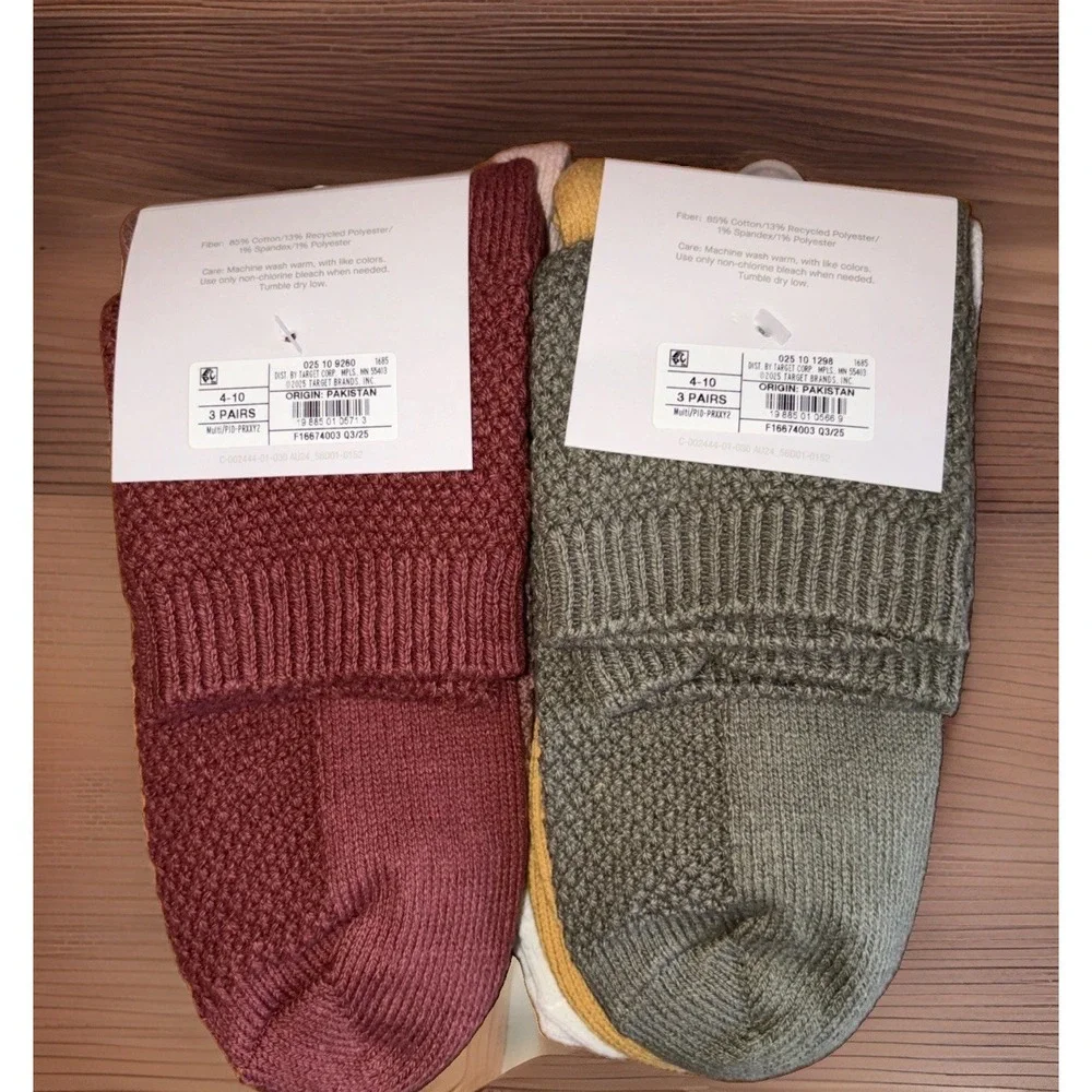 Auden Brand Cotton Blend Ankle Socks - Women's Size 4-10 - 6 Pair